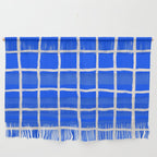 Cobalt Blue Checker Grid Wall Hanging Gallery Image 1
