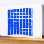 Cobalt Blue Checker Grid Wall Mural Gallery Image 2