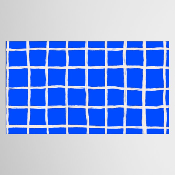 Cobalt Blue Checker Grid Tablecloth Gallery Image 2