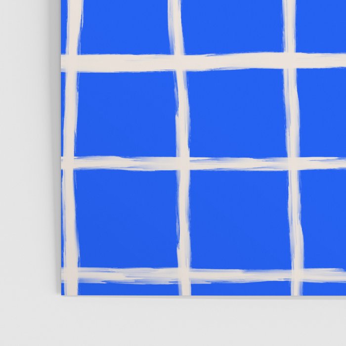 Cobalt Blue Checker Grid Poster Gallery Image 3