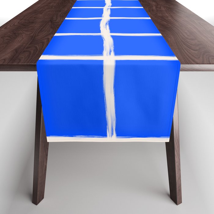Cobalt Blue Checker Grid Table Runner Gallery Image 1