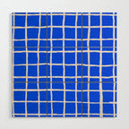 Cobalt Blue Checker Grid Wood Wall Art Gallery Image 1