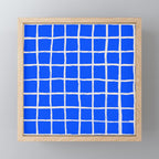 Cobalt Blue Checker Grid Mini Art Print Gallery Image 1