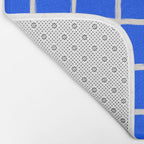 Cobalt Blue Checker Grid Bath Mat Gallery Image 2