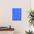Cobalt Blue Checker Grid Poster Gallery Image 2
