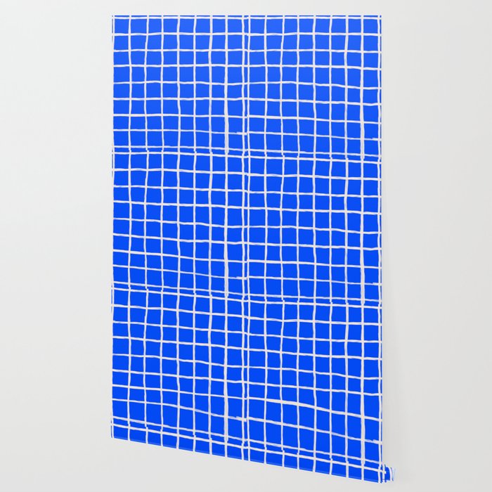 Cobalt Blue Checker Grid Wallpaper Gallery Image 2