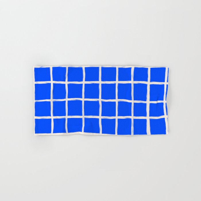 Cobalt Blue Checker Grid Bath Towel Gallery Image 1