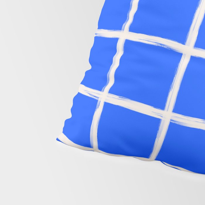 Cobalt Blue Checker Grid Pillow Sham Gallery Image 4