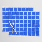 Cobalt Blue Checker Grid Placemat Gallery Image 1