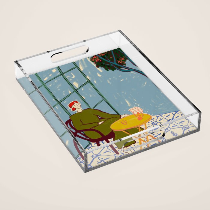 WOMAN UNDER A TREE Acrylic Tray Gallery Image 1