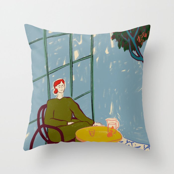 WOMAN UNDER A TREE Throw Pillow Gallery Image 1