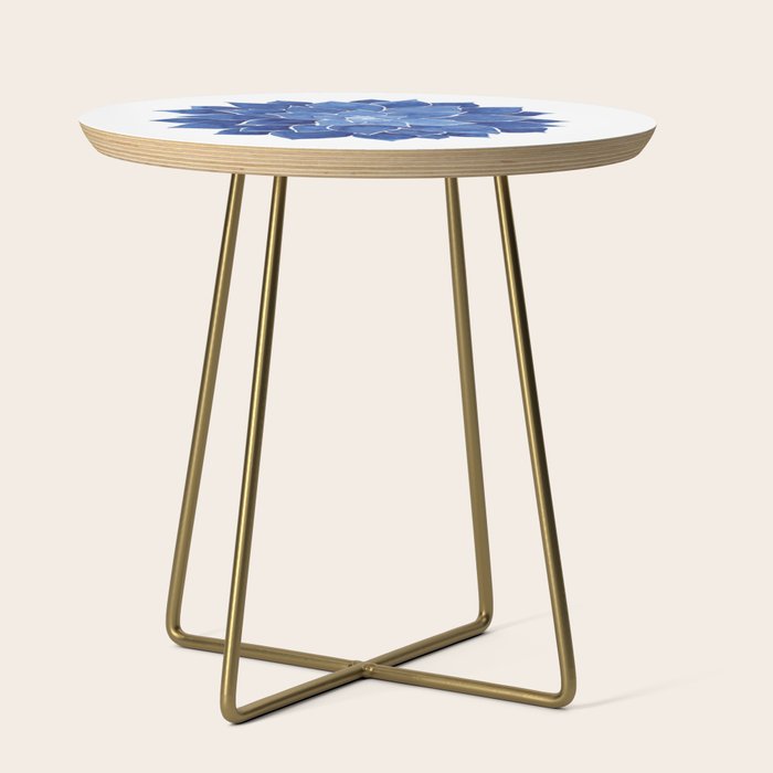 Indigo Succulent |  Watercolor Painting Side Table Gallery Image 1