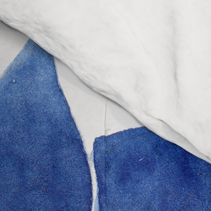 Indigo Succulent |  Watercolor Painting Comforter Gallery Image 4