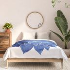 Indigo Succulent |  Watercolor Painting Comforter Gallery Image 3