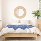 Indigo Succulent |  Watercolor Painting Duvet Cover Gallery Image 3