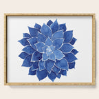 Indigo Succulent |  Watercolor Painting Serving Tray Gallery Image 1