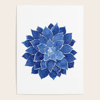 Indigo Succulent |  Watercolor Painting Poster Gallery Image 4