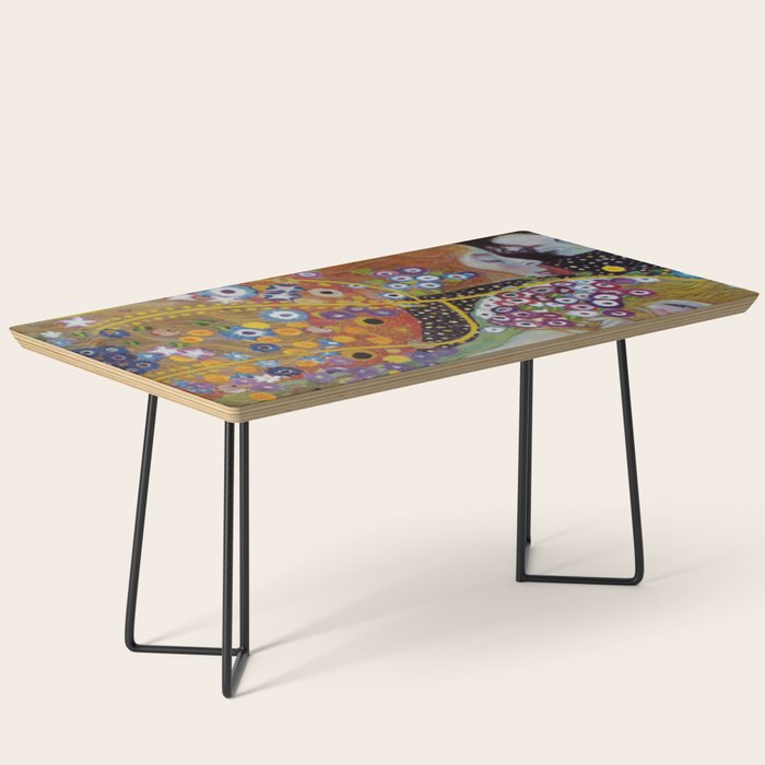 Gustav Klimt - The Mermaids II with poppies oceanic / floral portrait painting Coffee Table Gallery Image 1