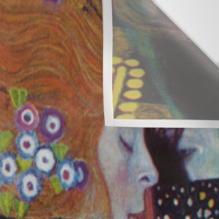 Gustav Klimt - The Mermaids II with poppies oceanic / floral portrait painting Wall Tapestry Gallery Image 3