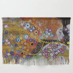 Gustav Klimt - The Mermaids II with poppies oceanic / floral portrait painting Wall Hanging Gallery Image 1