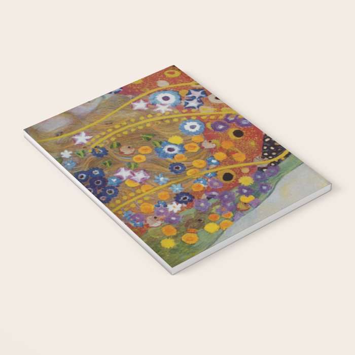 Gustav Klimt - The Mermaids II with poppies oceanic / floral portrait painting Notebook Gallery Image 3