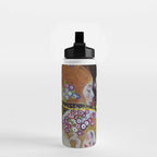 Gustav Klimt - The Mermaids II with poppies oceanic / floral portrait painting Water Bottle Gallery Image 2