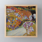 Gustav Klimt - The Mermaids II with poppies oceanic / floral portrait painting Mini Art Print Gallery Image 1