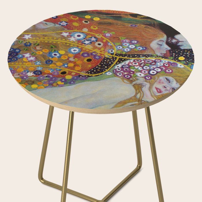 Gustav Klimt - The Mermaids II with poppies oceanic / floral portrait painting Side Table Gallery Image 2