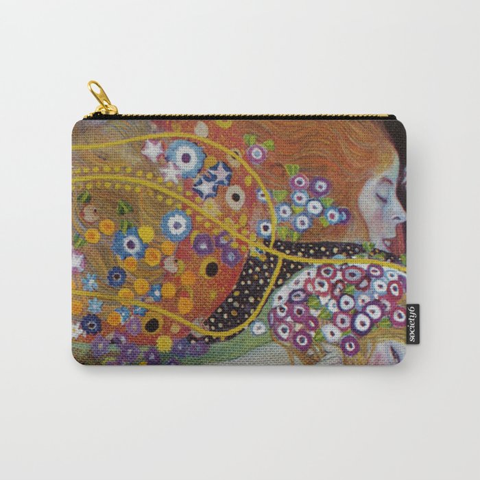 Gustav Klimt - The Mermaids II with poppies oceanic / floral portrait painting Carry All Pouch Gallery Image 1