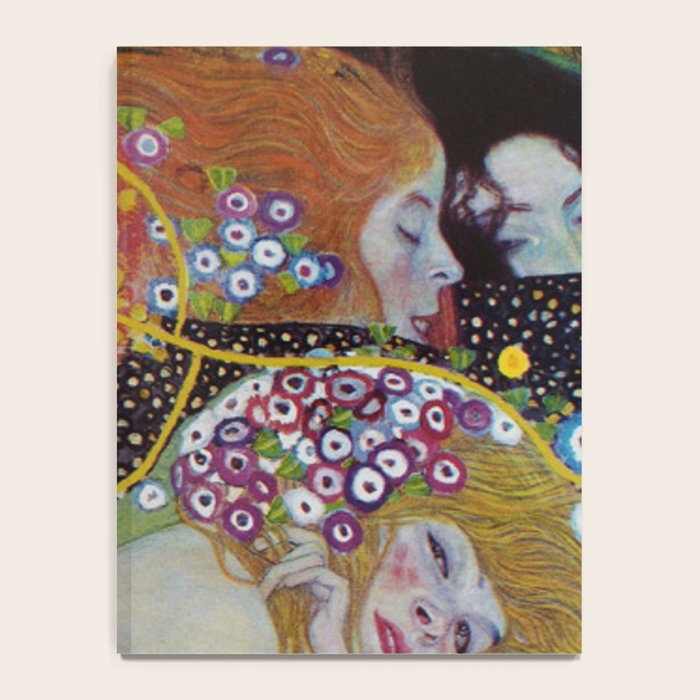 Gustav Klimt - The Mermaids II with poppies oceanic / floral portrait painting Notebook Gallery Image 4