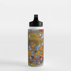Gustav Klimt - The Mermaids II with poppies oceanic / floral portrait painting Water Bottle Gallery Image 3