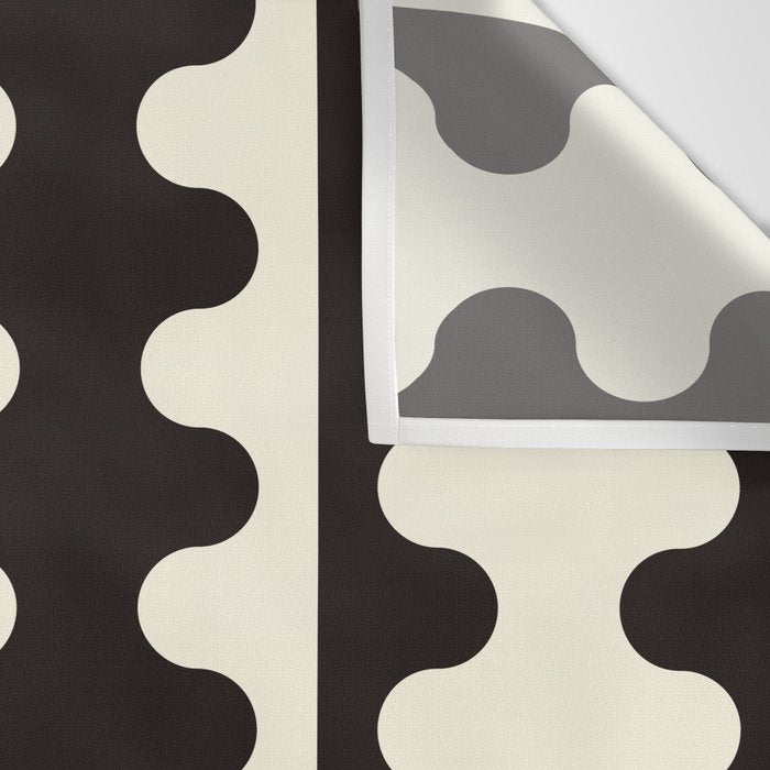 Abstract Mid-Century Black & White Wavy Pattern Wall Tapestry Gallery Image 3