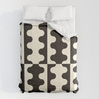 Abstract Mid-Century Black & White Wavy Pattern Comforter Gallery Image 6