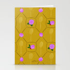 Tennis Rackets & Roses in Ochre & Purple Stationery Card Gallery Image 2