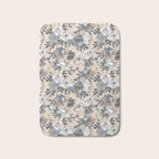 pattern lush blue, beige and white peonies Bath Mat Gallery Image 1