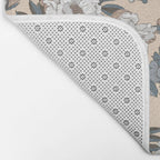 pattern lush blue, beige and white peonies Bath Mat Gallery Image 2