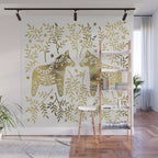 Swedish Dala Horses - Gold Palette Wall Mural Gallery Image 1