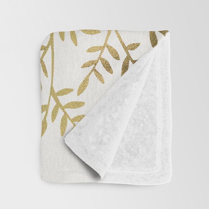 Swedish Dala Horses - Gold Palette Throw Blanket Gallery Image 3