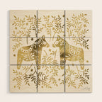 Swedish Dala Horses - Gold Palette Wood Wall Art Gallery Image 1
