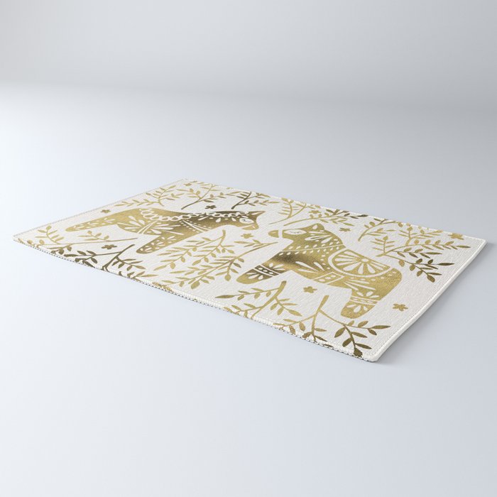 Swedish Dala Horses - Gold Palette Rug Gallery Image 3