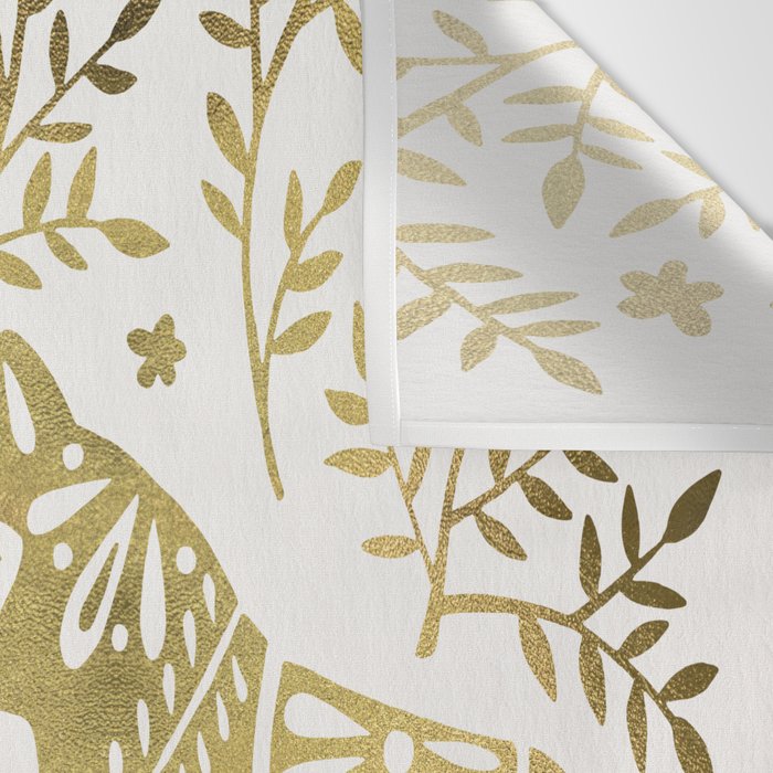 Swedish Dala Horses - Gold Palette Wall Tapestry Gallery Image 3