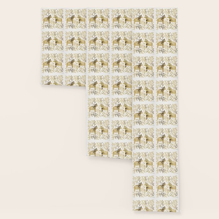 Swedish Dala Horses - Gold Palette Wallpaper Gallery Image 3