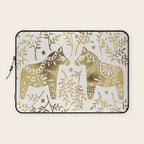 Swedish Dala Horses - Gold Palette Laptop Sleeve Gallery Image 1