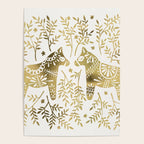 Swedish Dala Horses - Gold Palette Poster Gallery Image 4