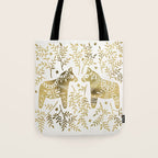 Swedish Dala Horses - Gold Palette Tote Bag Gallery Image 1