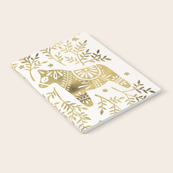 Swedish Dala Horses - Gold Palette Notebook Gallery Image 1