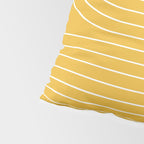 Minimal Line Curvature VIII Golden Yellow Mid Century Modern Arch Abstract Pillow Sham Gallery Image 4