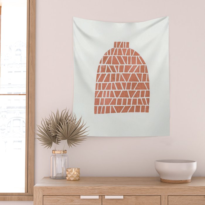 Linocut Vase #1 Wall Tapestry Gallery Image 2