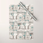 Washington DC toile juniper Wrapping Paper Gallery Image 1