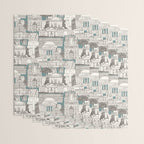 Washington DC toile juniper Wrapping Paper Gallery Image 3